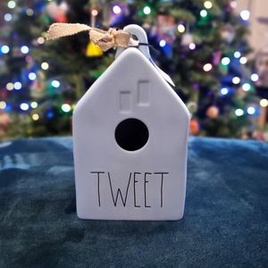 Rae Dunn blue TWEET birdhouse New
